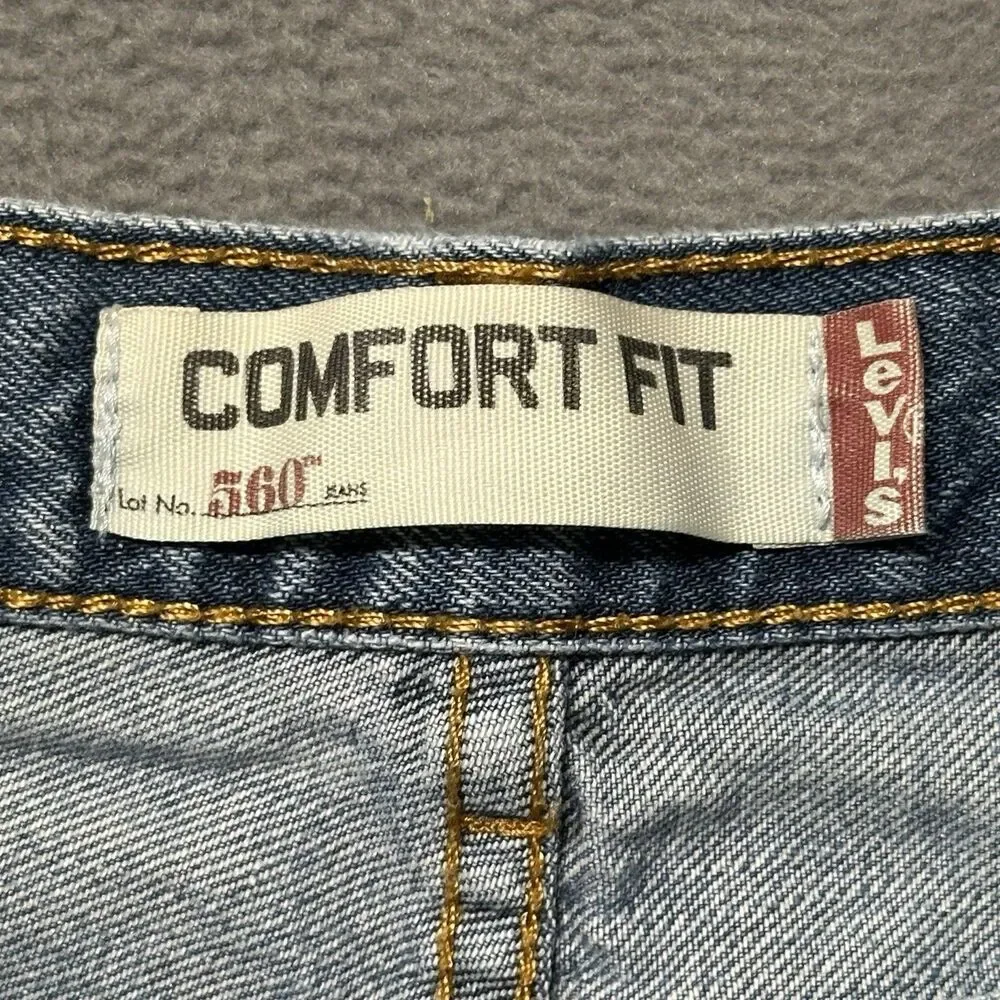 Levis 560 Mens 36x29 Comfort Fit Tapered Jeans Blue Medium Wash Y2K EUC